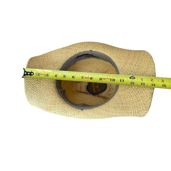 Bullhide Straw Cowboy Western Hat Leather Straps and Star Decor Womens Large - Picture 11 of 12